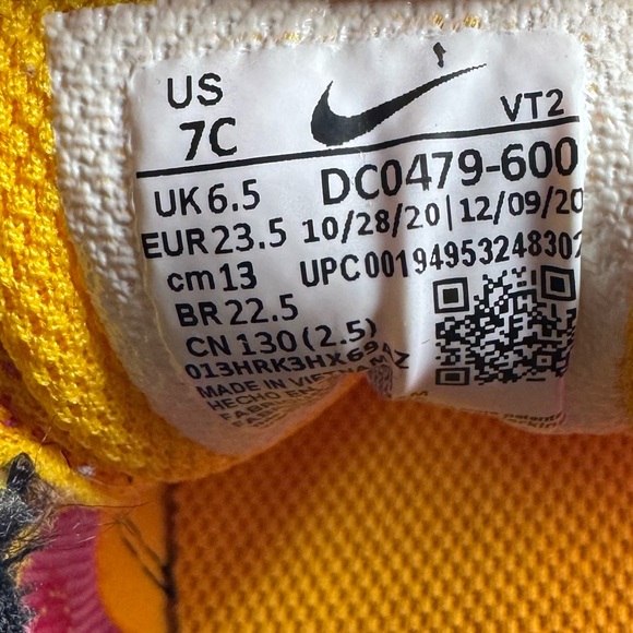 Nike Kids Waffle One DC0479-600 Lace Up Low Top Pink Gold Running Size 7c - Picture 5 of 6